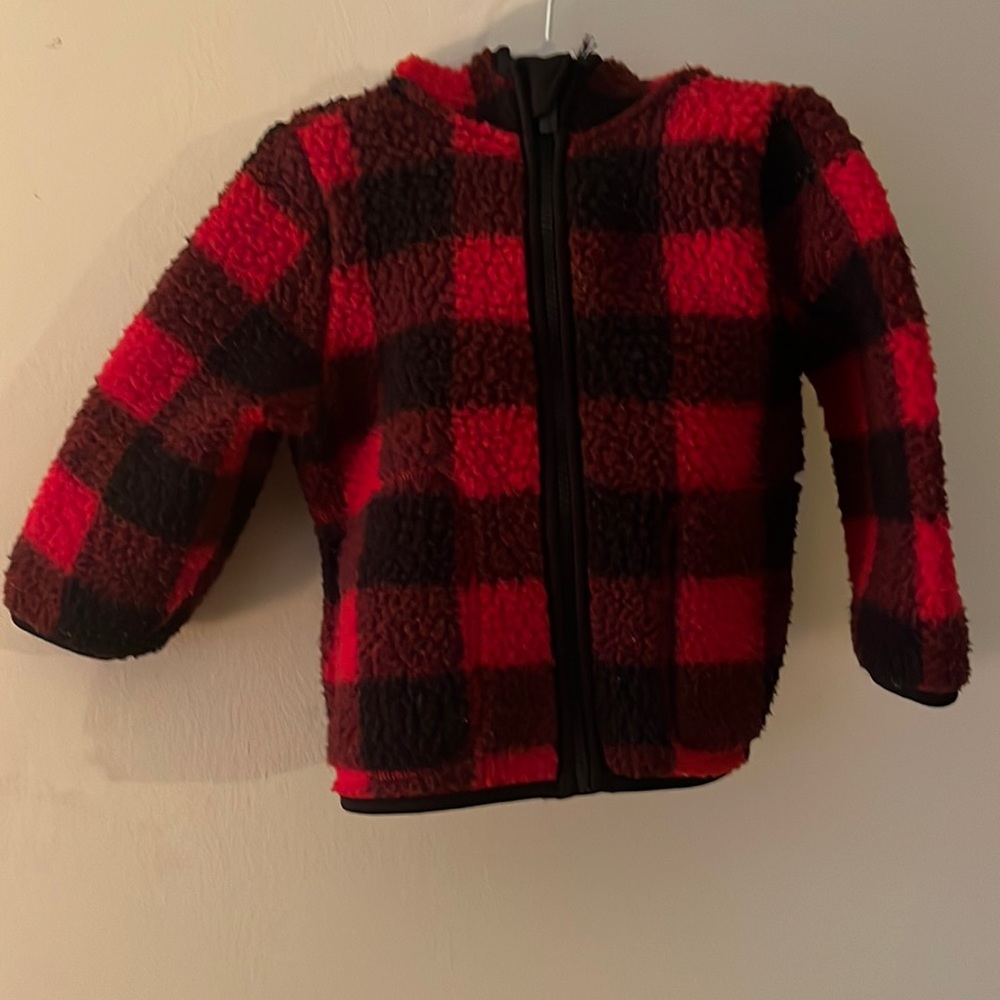 Plaid fleece jacket